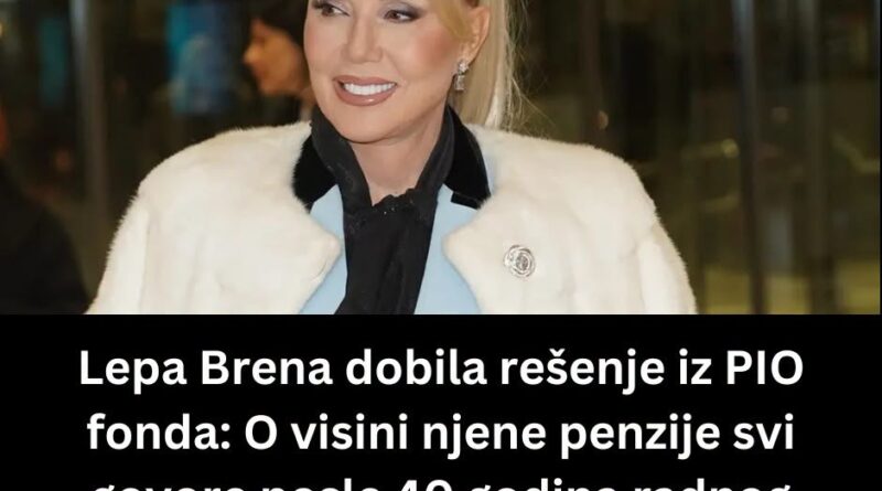 Lepa Brena primila rešenje o penziji: Ne oseća se kao penzionerka, a pamti i proročanstva iz mladosti