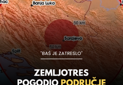 Zemljotres pogodio područje Sarajeva: Građani osetili snažno, ali kratko podrhtavanje