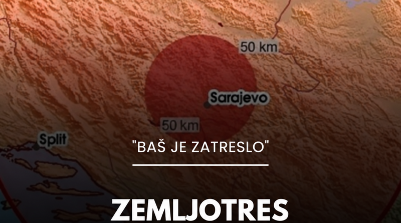 Zemljotres pogodio područje Sarajeva: Građani osetili snažno, ali kratko podrhtavanje