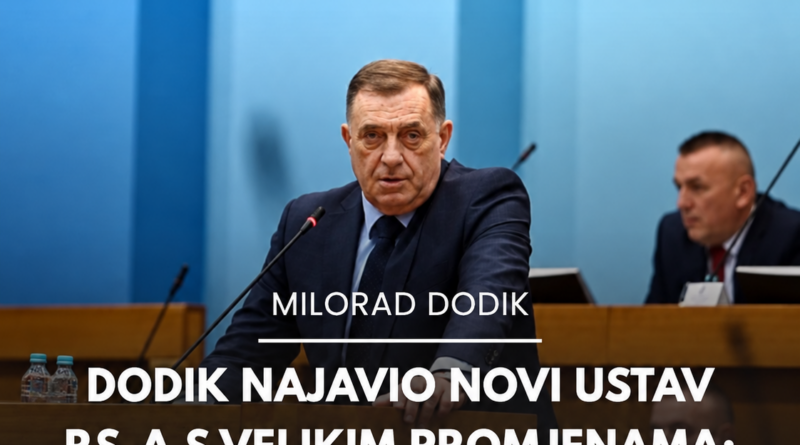 Dodik najavio novi ustav Republike Srpske: Banjaluka bi bila glavni grad, a Pale prestonica