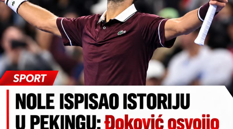 Novak Đoković osvojio Peking i ispisao istoriju: De Minor predao finale, Srbin stigao do 102. titule Novak Đoković osvojio Peking i ispisao istoriju: De Minor predao finale, Srbin stigao do 102. titule
