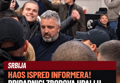 Okupljanje ispred Informera: Vučićević tvrdi da su oštećena vrata, pozvao policiju i Srdanovića